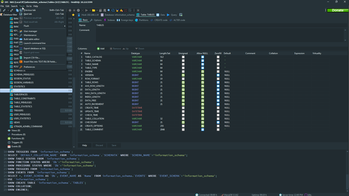 HeidiSQL Screenshot